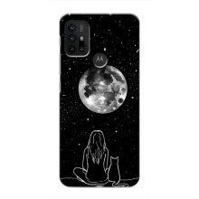 Чохол з малюнком кіт на Motorola MOTO G30 (Дівчина з котом)