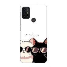 Чохол з малюнком кіт на Motorola MOTO G30 (Коти в окулярах)
