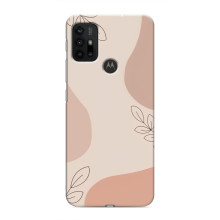 Чехол цветочный дизайн для Motorola MOTO G30 – Коричневый фон