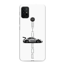 Чехол с авто Порше для Motorola MOTO G30 – белый Порше