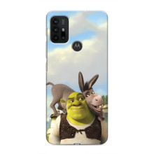 Чехол с мультфильмом Шрек на Motorola MOTO G30 – Шрек и осел