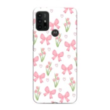 Чехол с бантиками на Мото G30 (Банты и цветы)