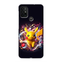 Чехол с Пикачу на Motorola MOTO G30 (Пикачу с мячом)