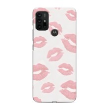 Чехол с розовым рисунком для Motorola MOTO G30 (Розовые губы)
