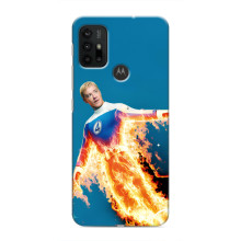 Чехол с принтом Фантастическая четверка для Motorola MOTO G30 – Человек-Факел