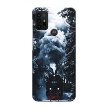 Новогодние, Праздничные Чехлы для Motorola MOTO G30 - 2024 год (Зимний поезд)