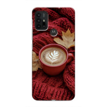 Чехол с уникальным дизайном «Осень с кофе» для Motorola MOTO G30 – Кофе на пледе