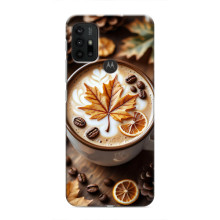 Чехол с уникальным дизайном «Осень с кофе» для Motorola MOTO G30 – Пряный кофе
