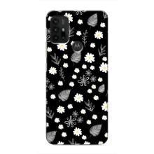 Чехлы с тематикой "ЦВЕТЫ" на Motorola MOTO G30 (цветение на чорном)