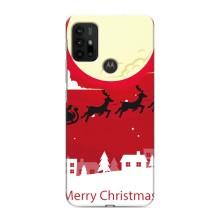 Рождественские Чехлы для Motorola MOTO G30 (VPrint) (Санта с оленями)