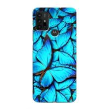 Силиконовый бампер с картинкой животных для Motorola MOTO G30 (Крылья бабочек)