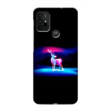 Силиконовый бампер с картинкой животных для Motorola MOTO G30 (Яркий олень)
