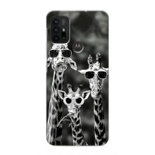Силіконовий чохол з КАРТИНКАМИ літо для Motorola MOTO G30 (AlphaPrint) (Жирафи в окулярах)