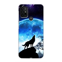 Захисні чохли для Моторола МОТО G30 (AlphaPrint) (ХІТ продаж) ВОВК (Вовк на місяць)