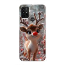 Яркий чехол для Motorola MOTO G30 с Зимними Оленятами