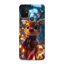 Яскравий чохол для Motorola MOTO G30 з Зимові Оленята – Олень з шарфом