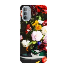 Брендновые Чехлы для Motorola MOTO G31 - (PREMIUMPrint) (Nike цветы)