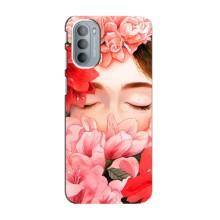 Чехлы (ART) Цветы на Motorola MOTO G31 (VPrint) (Глаза в цветах)