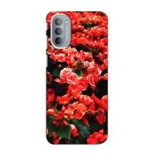 Чехлы с Цветами для Motorola MOTO G31 (VPrint) (Цветы красные)