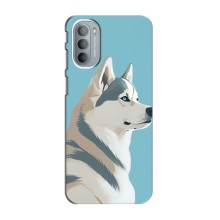 Чехол с Хаски для Motorola Moto G31 - (AlphaPrint) (Хаски арт)