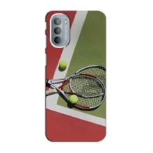 Чехлы с принтом Спортивная тематика для Motorola Moto G31 (Ракетки теннис)