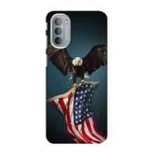 Чехол Флаг USA для Motorola Moto G31 – Орел и флаг