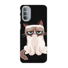 Чехол с принтом для Motorola MOTO G31 (AlphaPrint) Модные коты (Грустный кот)