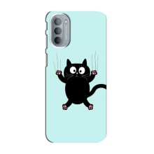 Чехол с принтом для Motorola MOTO G31 (AlphaPrint) Модные коты (Падающий кот)