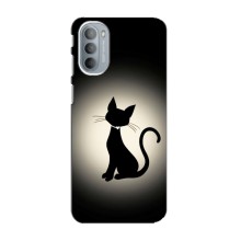 Чехол с принтом для Motorola MOTO G31 (AlphaPrint) Модные коты (Силуэт котика)