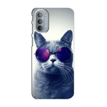 Чехол с принтом для Motorola MOTO G31 (AlphaPrint) Модные коты (Стильный кот)