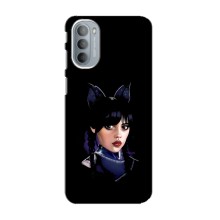 Чехлы Венсдей на Motorola MOTO G31 Уэнсдей (AlphaPrint) (серьезная Уэнздей)