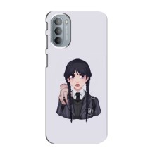 Чехлы Венсдей на Motorola MOTO G31 Уэнсдей (AlphaPrint) (Уэнздей и Вещь)