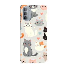 Чехол с рисунком кот на Motorola MOTO G31 (Коллаж котов)