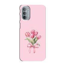 Чехол с розовым рисунком для Motorola MOTO G31 (Букет цветов)