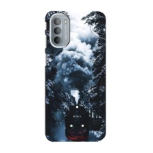 Новогодние, Праздничные Чехлы для Motorola MOTO G31 - 2024 год (Зимний поезд)