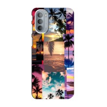 Силиконовый чехол с КАРТИНКАМИ лето для Motorola MOTO G31 (AlphaPrint) (Летний отпуск)