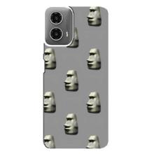 Бампер с принтом Мемы для Motorola MOTO G34 – Каменное лицо