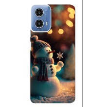 Чехлы на Новый Год Motorola MOTO G34 – Снеговик праздничный