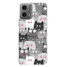 Чохли з Котиками для Motorola MOTO G34 (VPrint) (Мальовані котики)