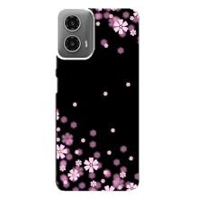 Чехол для МОТО Джи 34 - с принтом (Дизайнерские) (AlphaPrint) (Цветочки маленькие)