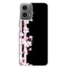 Чехол для МОТО Джи 34 - с принтом (Дизайнерские) (AlphaPrint) (Цветочки)