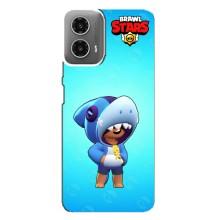 Чехол для Motorola MOTO G34 Бравл Старс (VPrint) – Леон акула