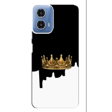 Чехол (Корона на чёрном фоне) для Моторола Мото джи 34 – Золотая корона