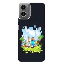 Чохол Майнкрафт на Motorola MOTO G34 (AlphaPrint) Minecraft