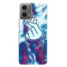 Чохол з принтом для Motorola MOTO G34 (AlphaPrint - Знак сердечка) – Радужне серце