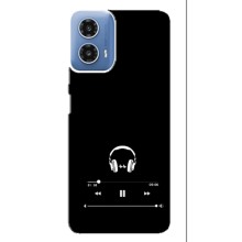 Чехол с картинками на черном фоне для Motorola MOTO G34 – Плеер