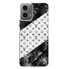 Чохол Стиль Louis Vuitton на Motorola MOTO G34 – LV на білому