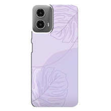Чохол квітковий дизайн для Motorola MOTO G34 – Монстера фіолетова