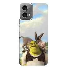 Чехол с мультфильмом Шрек на Motorola MOTO G34 – Шрек и осел