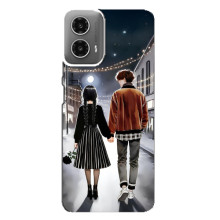 Чехол с дизайном Венздей 2 на Motorola MOTO G34 – Уэнсдей и Тайлер